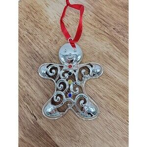 Lenox Silver Metal Gingerbread Man Ornament